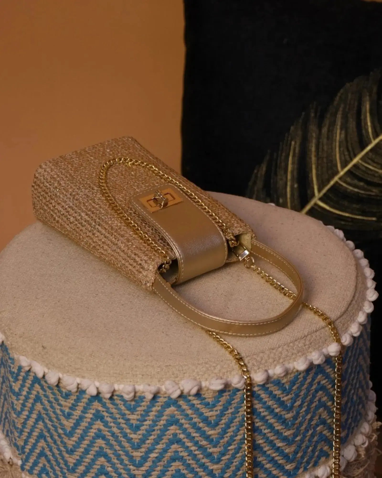 Bling Combo - Noor Mini Sling Antique Rose and Noore Capsule Clutch Gold Set of 2 YuvaStree